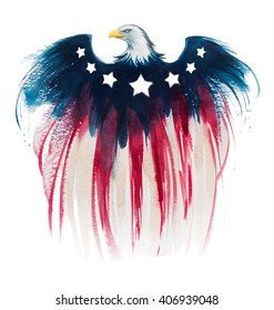 american eagle watercolor