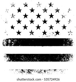 American Flag Background Black White Raster Stock Illustration ...