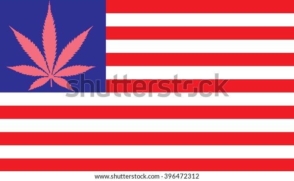 American Flag Design Marijuana Leaf Replacing Stock Illustration ...