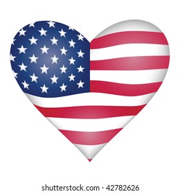 American flag heart