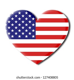 	American Flag Heart Shaped