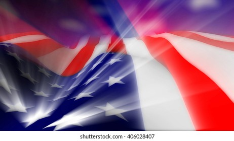American Flag with Light Effects
