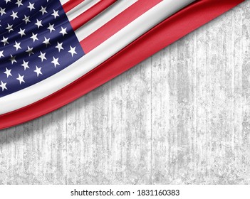 American Flag Silk Wall Background3d Illustration Stock Illustration