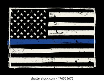 American Flag Symbolic Support Law Enforcement Stock Illustration ...