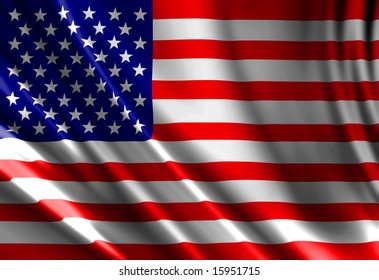 American Flag Waving Wind Stock Illustration 15951715 | Shutterstock