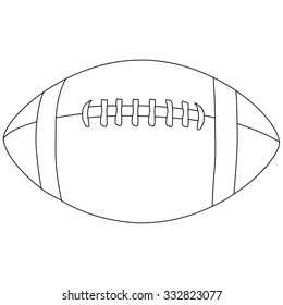 American Football Ball Outline Raster Isolated Stock Illustration ...