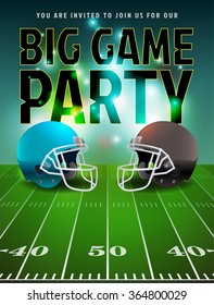 American football big game party illustration.