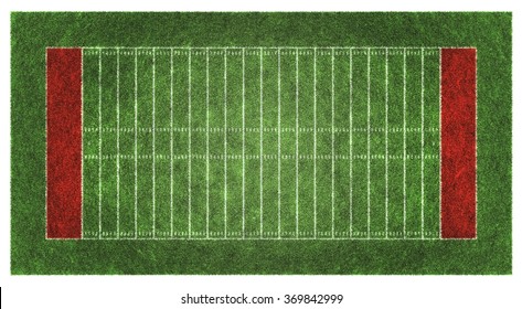 American Football Field. Aerial View.
3d Illustration.