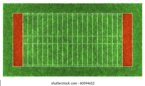 American Football Field. Aerial View. D Illustration.