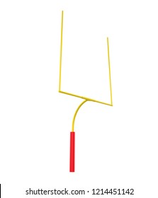 American Football Goal Post Isolated. 3D rendering