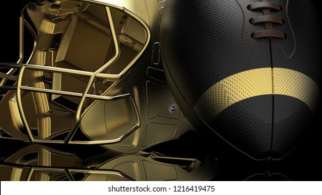 black and gold football helmet