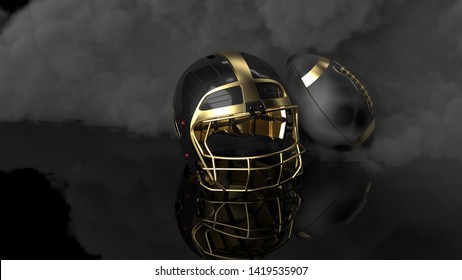 black and gold football helmets