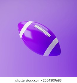 American football icon isolated over purple background. 3D rendering. - Powered by Shutterstock