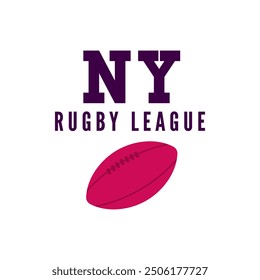 American football logo template-NY rugby league. Rugby badge graphics isolated on white background. Sports label design. Stock illustration. - Powered by Shutterstock