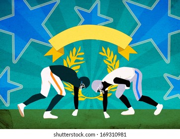 American football sport poster or flyer background with space - Powered by Shutterstock