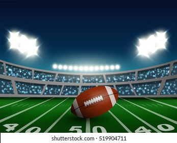 American Football Stadium Crowed People Stadium Stock Illustration ...