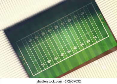 American Football Stadium From Top View. 3D Illustration. Rugby Arena.