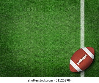 American Football with Yard Line on American Football Field