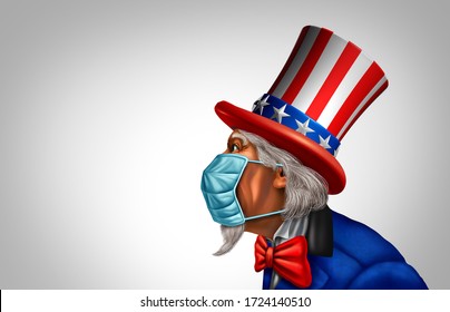 American Health Concept As Healthcare As United States Government Medical Legislation Or US Health Insurance Or Virus Quarantine And Social Distancing In The USA With 3D Illustration Elements.