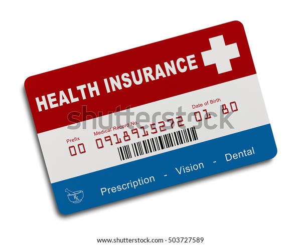 白い背景に米国の健康保険証 のイラスト素材