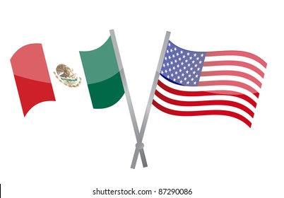 Mexican and American Flags Images, Stock Photos & Vectors | Shutterstock