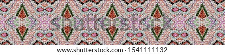 American pattern. Ikat seamless print. Navajo retro style. Seamless cherokee print. Tribal vintage motif. Simple graphic texture. White, blue, pink, yellow, red american pattern.
