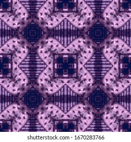 American Pattern. Limitless Theme. Cute African Folk Drawing. Indigo Violet White Gypsy Wallpaper. Natural Abstract Texture. American Pattern.