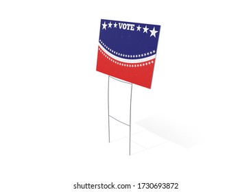 American Political Yard Signs 3D Rendering Isolated White Background