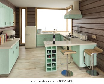 American Retro Kitchen - Home Interior Design