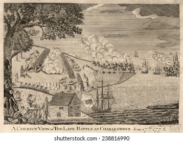 The American Revolution. The Battle Of Bunker Hill. A Correct View Of The Late Battle At Charlestown, June 17th. 1775.