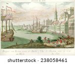 The American Revolution, Massachusetts, British soldiers and men working, an idealized view of Boston as a European city, by Franz Xaver Haberman, ca 1770s