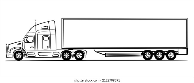 742 Semi truck sketch Images, Stock Photos & Vectors | Shutterstock