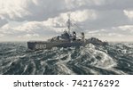 American warship of World War II
Computer generated 3D illustration