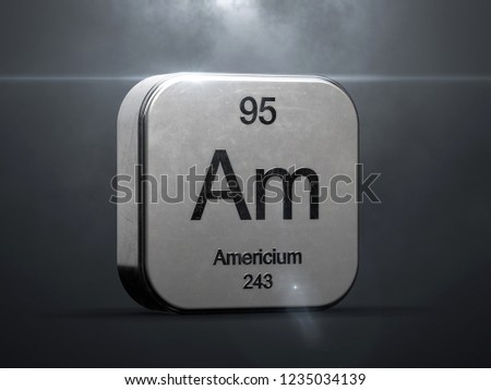 Americium Element Periodic Table Metallic Futuristic Stock