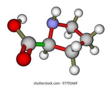 Amino Acid Proline Molecular Structure Stock Illustration 97792469 ...