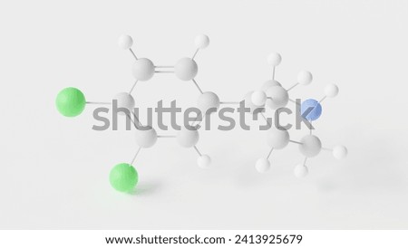 amitifadine molecule 3d, molecular structure, ball and stick model, structural chemical formula triple reuptake inhibitor Stock photo © 