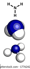 Ammonia Nh3 Molecule Three Representations 2d Stock Illustration ...