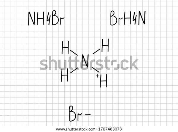 Ammonium Bromide Formula Handwritten Chemical Formula Stock Illustration 1707483073