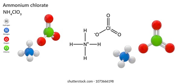 Ammonium Chlorate Formula Nh4clo3 Ammonium Chlorate Stock Illustration 1073666198