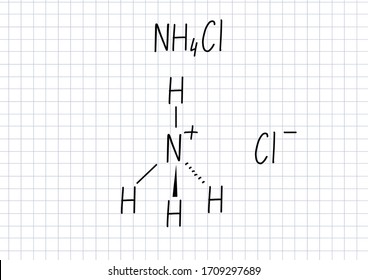 塩化アンモニウム手書きの化学式 ノートに刻まれたイラスト 骨格式 教育 学資 化学の授業 のイラスト素材 Shutterstock
