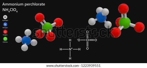 Ammonium Perchlorate Ap Formula Nh4clo4 Colorless Stock Illustration ...