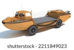 Amphibious Vehicle 3D rendering on white background
