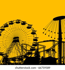 Amusement Park Background With Room For Text