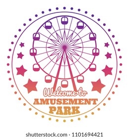 Amusement Park Welcome Emblem Logo Isolated On White. Illustration