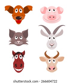 amusing icons of farm animals