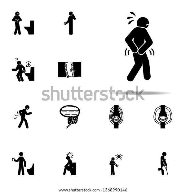 Anal Ass Butt Hemorrhoids Icon Pain People Icons Universal Set For