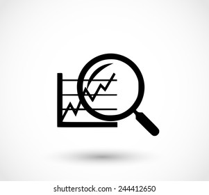 Analyse Icon - Magnifier And Graph