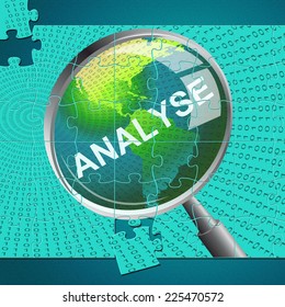 Analyse Magnifier Representing Data Analysis And Search