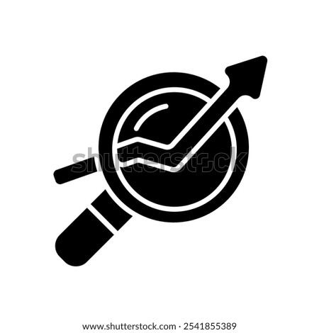 An analysis icon representing data research and market insights.