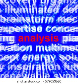 Analysis Word Shows Checking Probing And Examining 3d Rendering